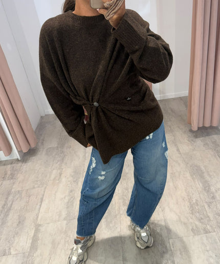 Pull con chiusura asimmetrica moro - Akep