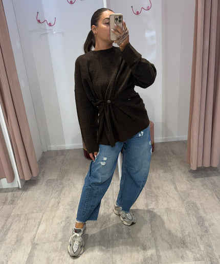 Pull con chiusura asimmetrica moro - Akep