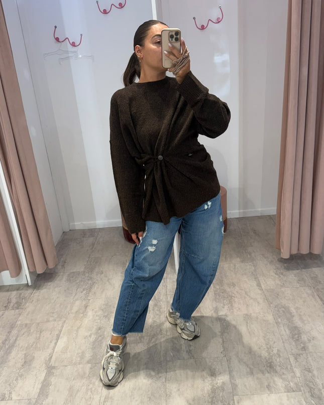 Pull con chiusura asimmetrica moro - Akep