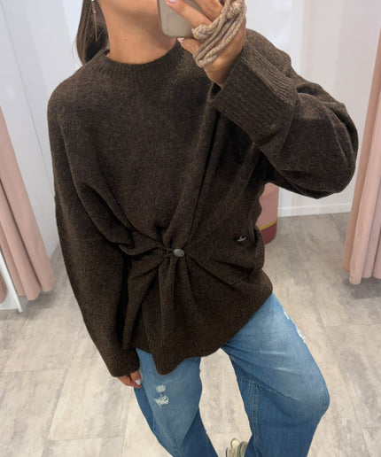 Pull con chiusura asimmetrica moro - Akep