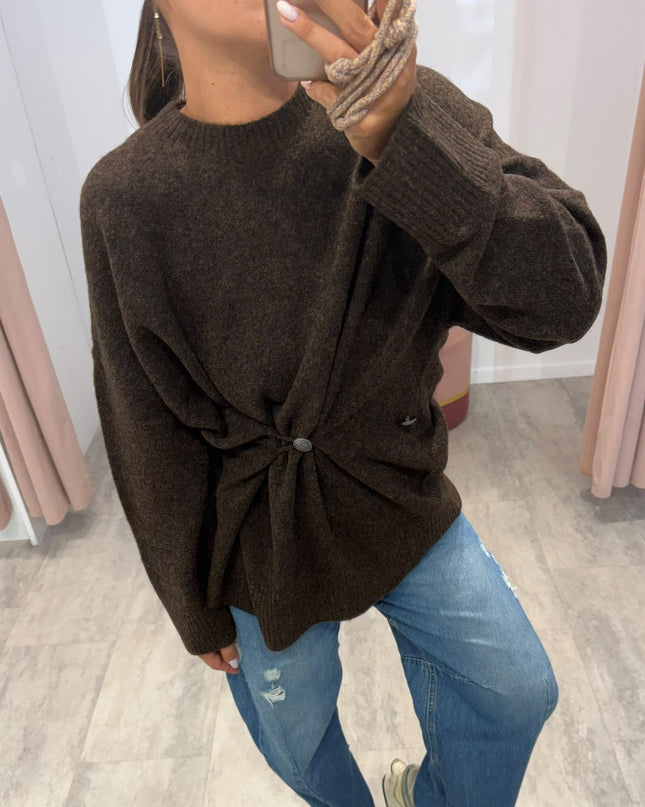 Pull con chiusura asimmetrica moro - Akep