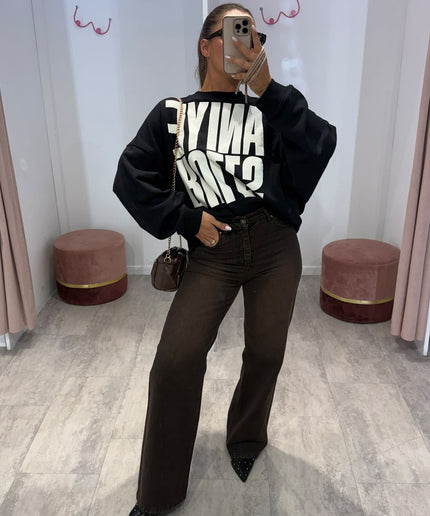 Felpa RULES nera - Aniye By