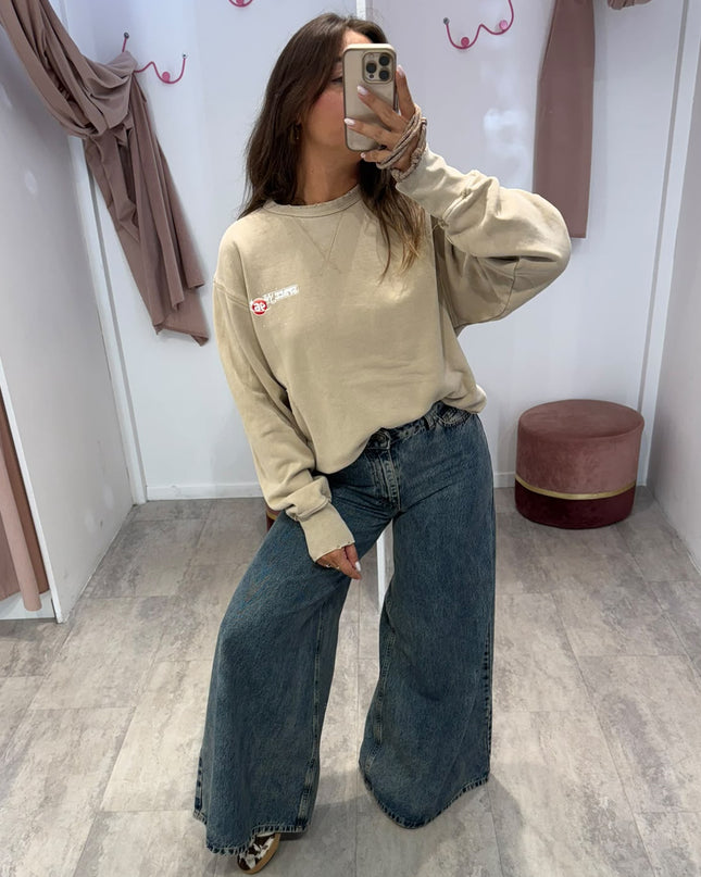 Felpa SPACE JAM girocollo beige - Frontstreet