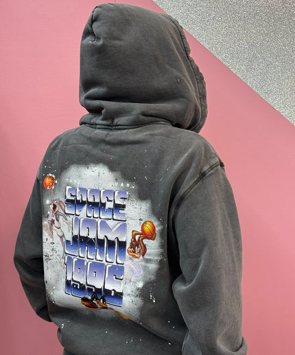 Felpa SPACE JAM cappuccio grigia - Frontstreet