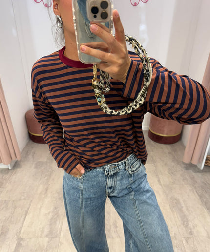 T-shirt righe basic corda/blu - Haveone