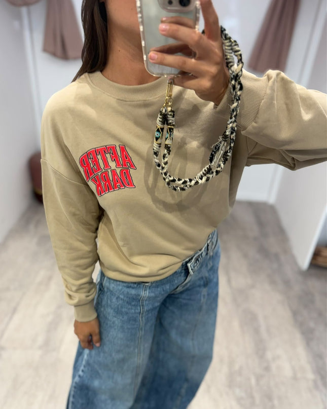 Felpa stampa tigre beige - Haveone