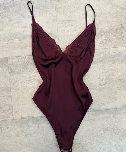 Body con pizzo bordeaux - Haveone