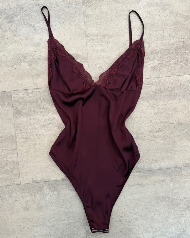 Body con pizzo bordeaux - Haveone