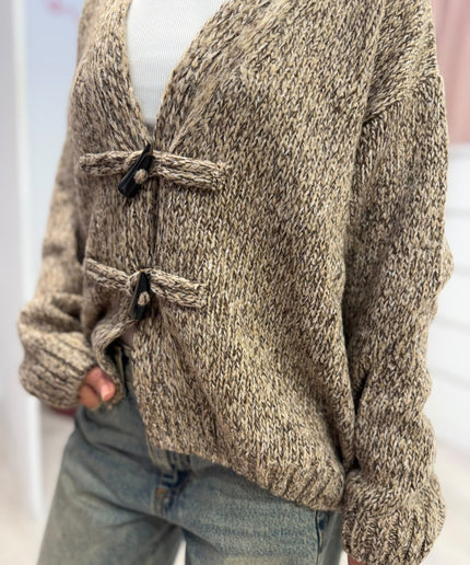 Cardigan salepepe con alamari - Haveone
