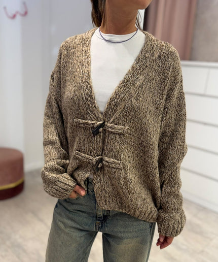 Cardigan salepepe con alamari - Haveone