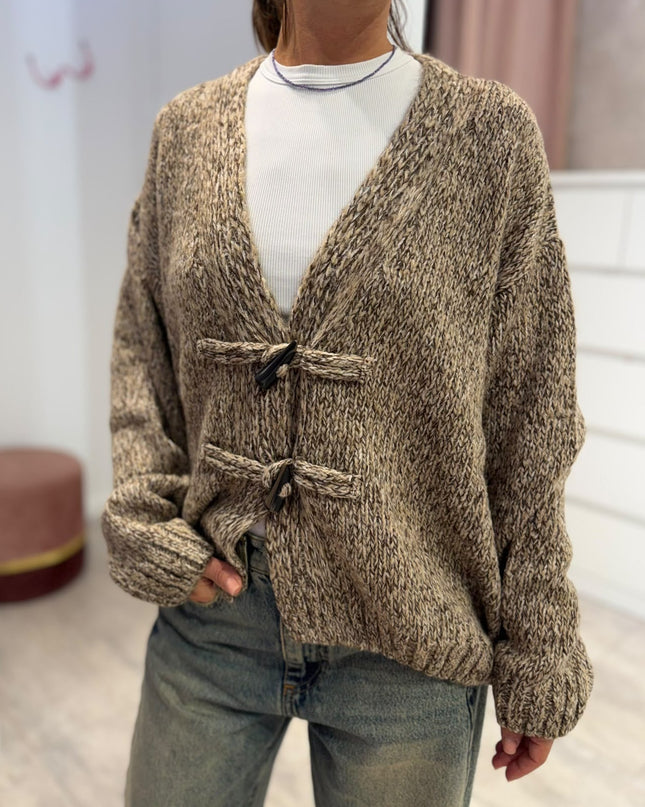Cardigan salepepe con alamari - Haveone