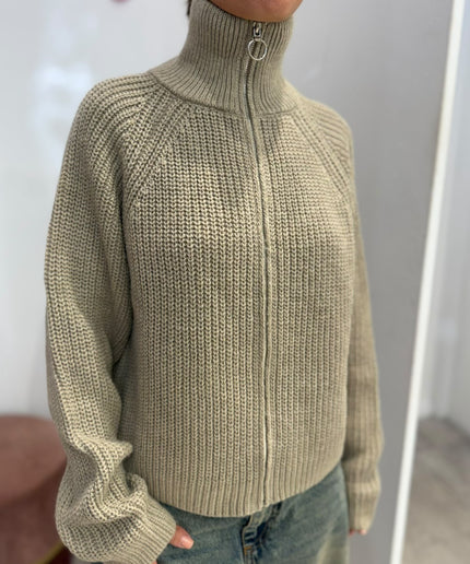 Cardigan full zip beige - Haveone