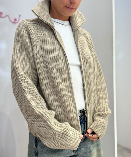 Cardigan full zip beige - Haveone