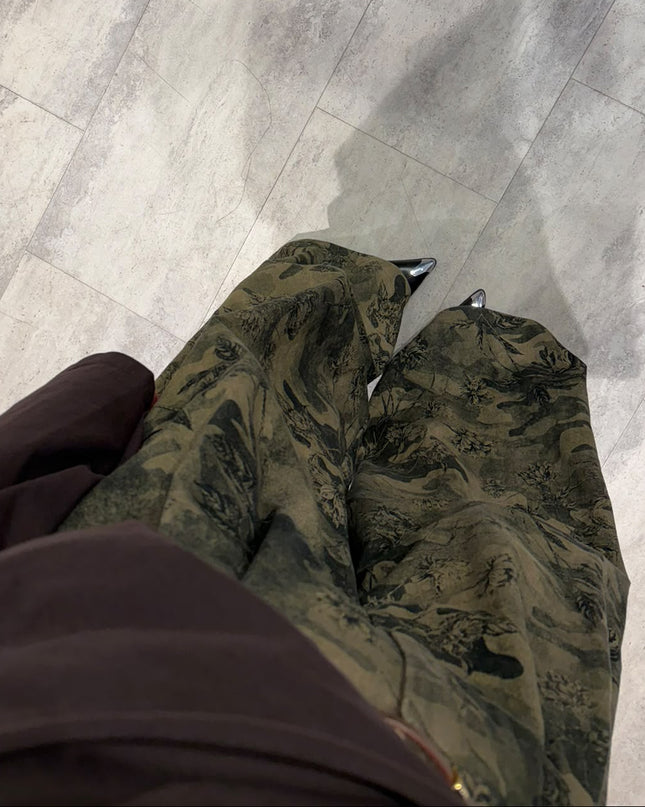Denim palazzo cargo flower - Haveone