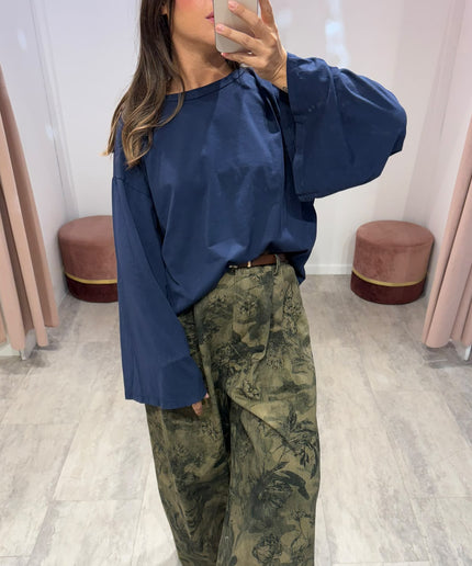 Maglia manica calla blu - Haveone