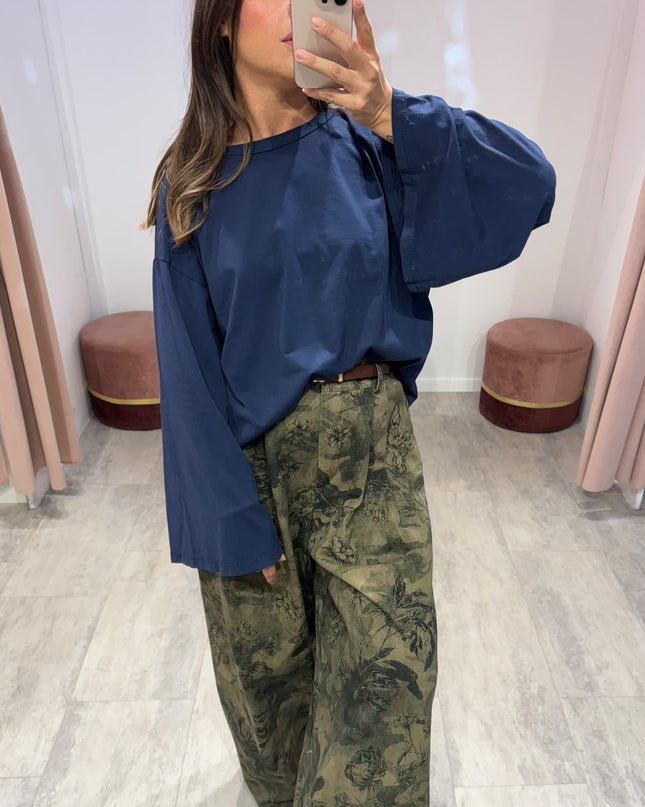Maglia manica calla blu - Haveone