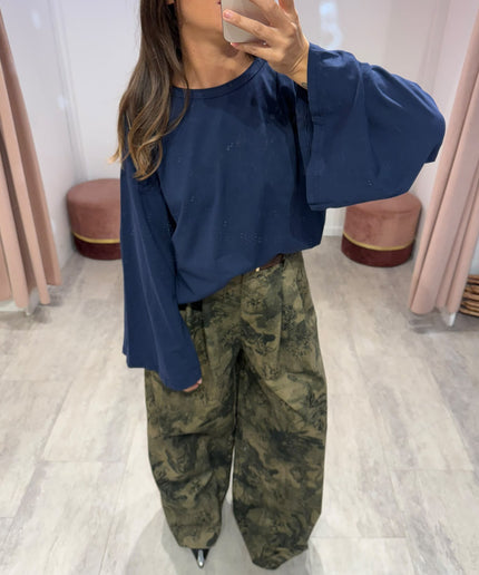 Maglia manica calla blu - Haveone