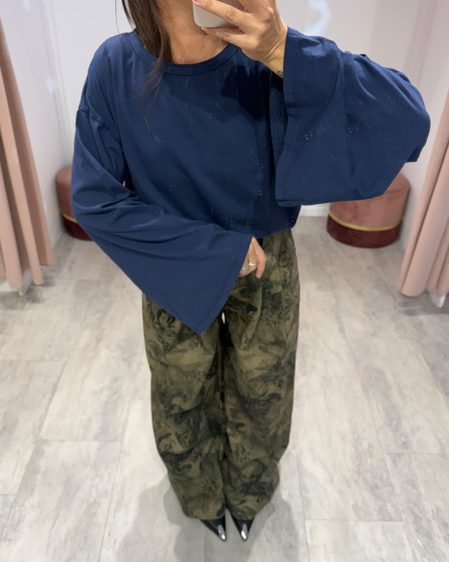 Maglia manica calla blu - Haveone