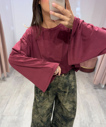 Maglia manica calla bordeaux - Haveone