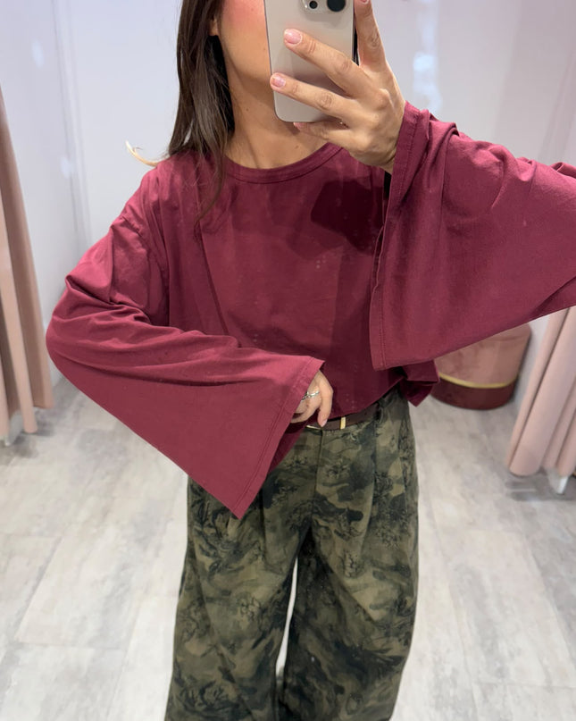 Maglia manica calla bordeaux - Haveone