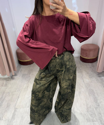 Maglia manica calla bordeaux - Haveone