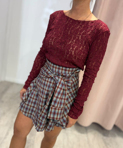 Maglia pizzo bordeaux - Haveone