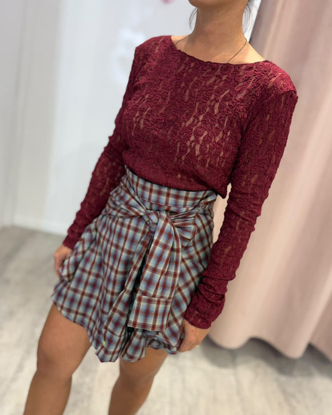 Maglia pizzo bordeaux - Haveone