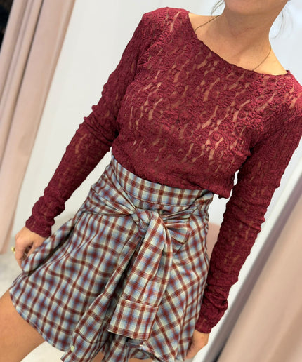 Maglia pizzo bordeaux - Haveone