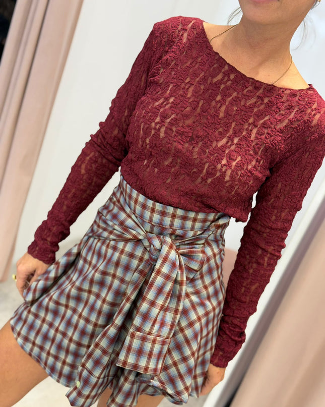 Maglia pizzo bordeaux - Haveone