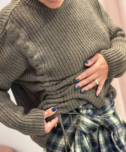 Pull con coulisse taupe - Haveone