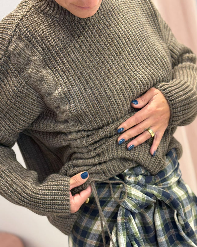 Pull con coulisse taupe - Haveone