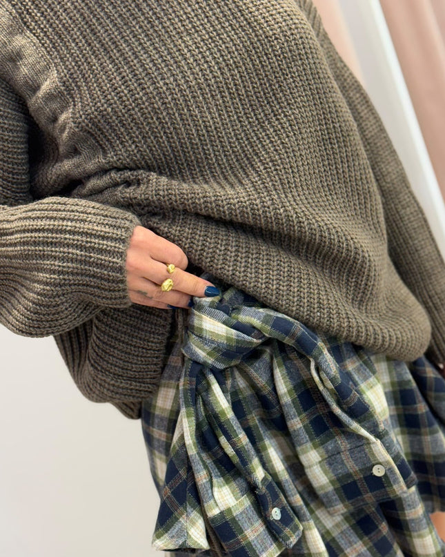 Pull con coulisse taupe - Haveone