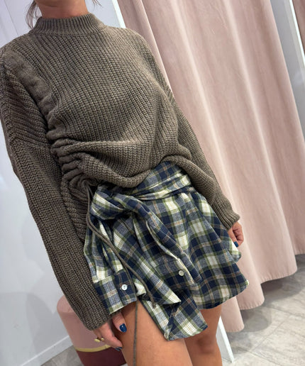 Pull con coulisse taupe - Haveone