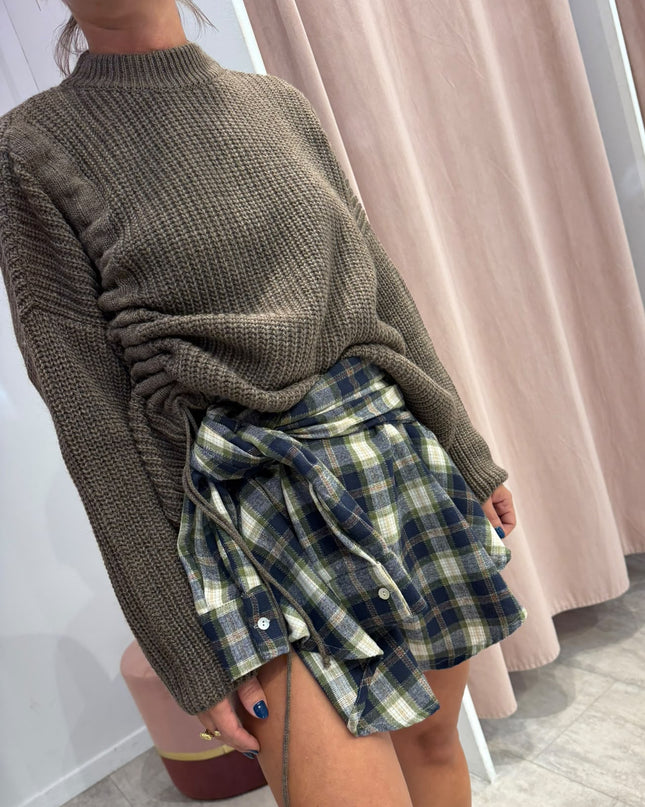 Pull con coulisse taupe - Haveone
