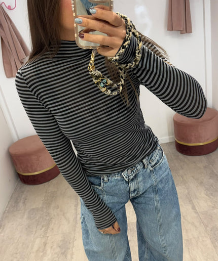 Cashmirina righe nero/grigio - Haveone