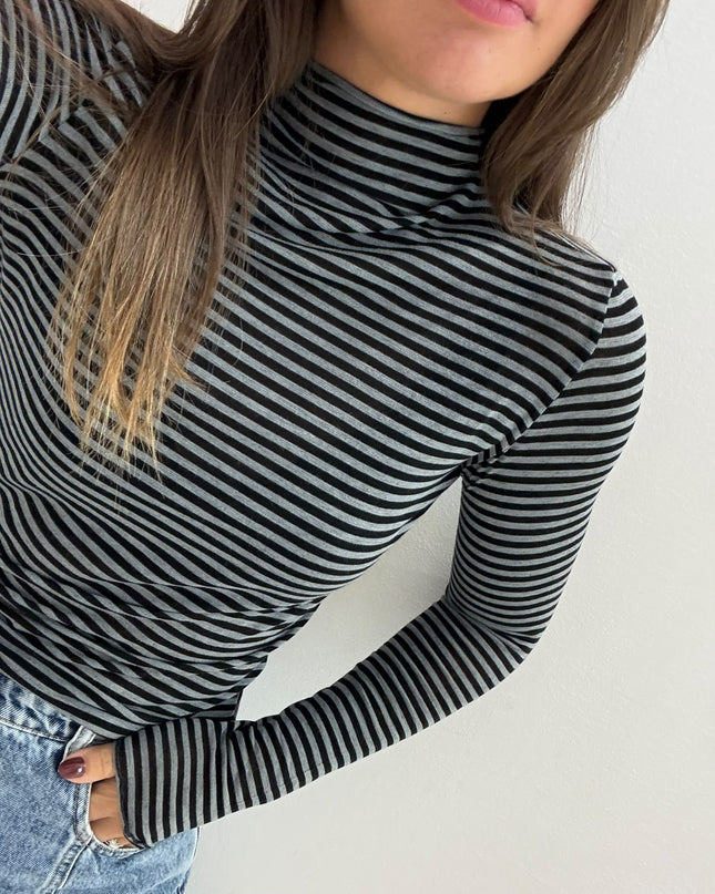 Cashmirina righe nero/grigio - Haveone