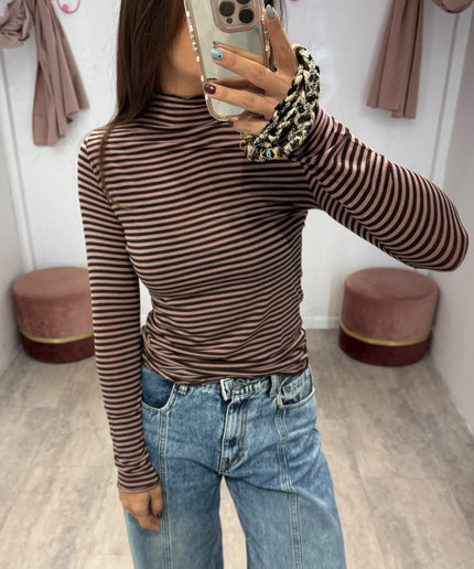 Cashmirina righe rosa/marrone - Haveone