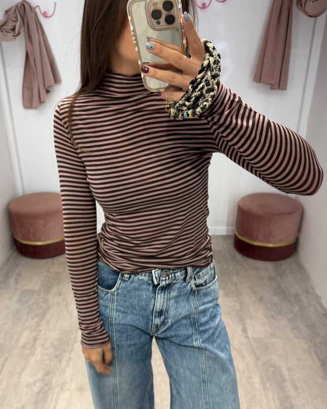 Cashmirina righe rosa/marrone - Haveone