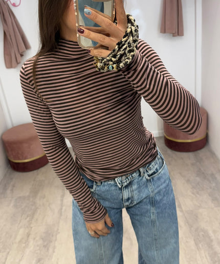 Cashmirina righe rosa/marrone - Haveone