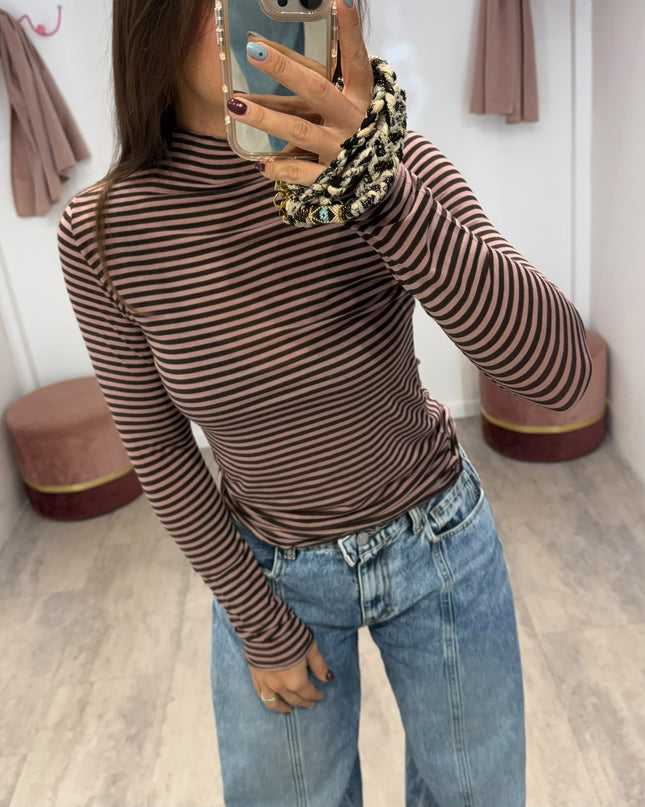 Cashmirina righe rosa/marrone - Haveone