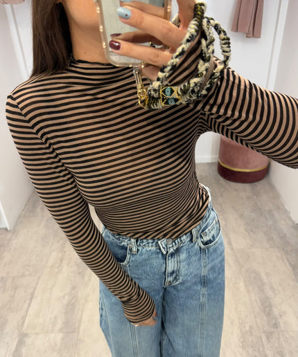 Cashmirina righe nero/beige - Haveone