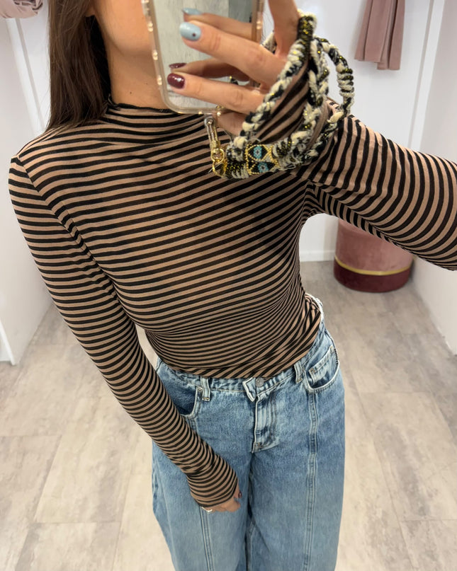 Cashmirina righe nero/beige - Haveone