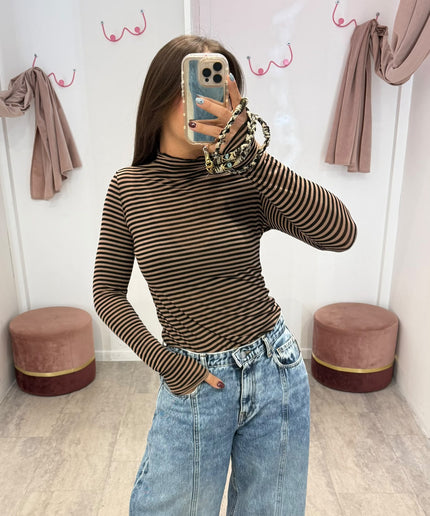 Cashmirina righe nero/beige - Haveone