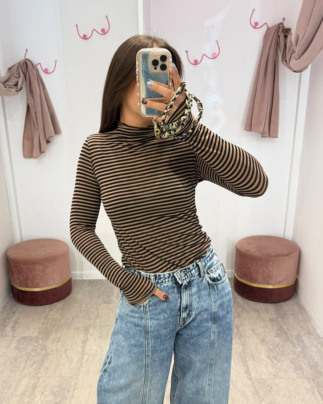 Cashmirina righe nero/beige - Haveone