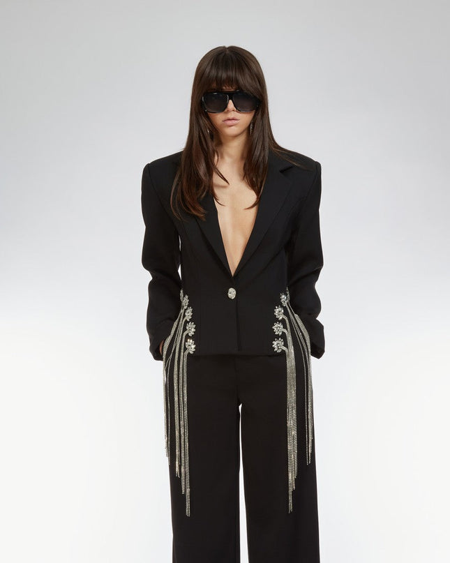 blazer con strass e catene - Odi Odi