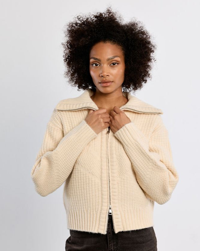 Cardigan full zip panna - Lili Sidonio