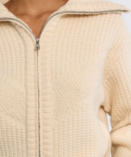 Cardigan full zip panna - Lili Sidonio