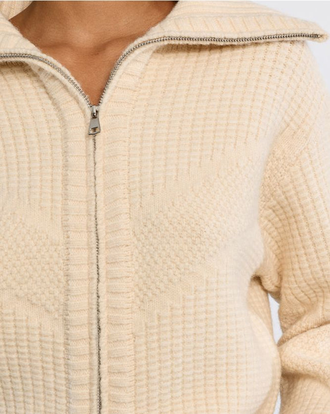 Cardigan full zip panna - Lili Sidonio