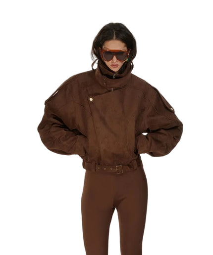Bomber in suede cioccolato - TPN