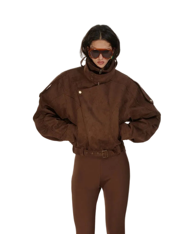 Bomber in suede cioccolato - TPN